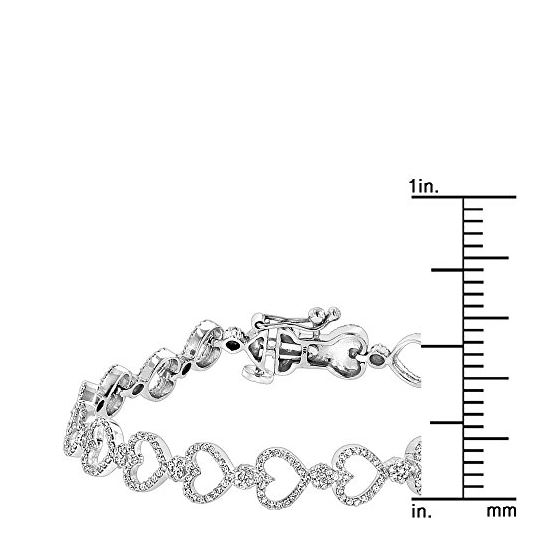 14K Gold Diamond Heart Bracelet (1.6 Ctw, H-I Co-3