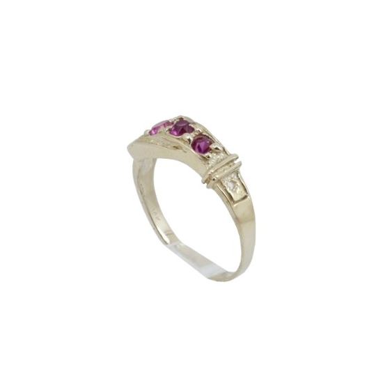 10k Yellow Gold Syntetic red gemstone ring ajjr35 Size: 3.75 1