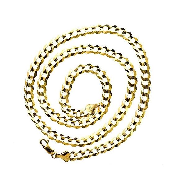 "14k Real Yellow Gold Comfort Cuban Curb Chain 5.7MM Sizes: 20""