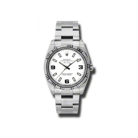 Rolex Watches  AirKing White Gold Fluted Bezel 114234 wao