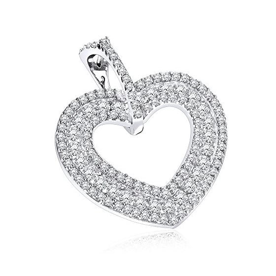 Ladies 14K Natural 0.5 Ctw Diamonds Heart Pendant