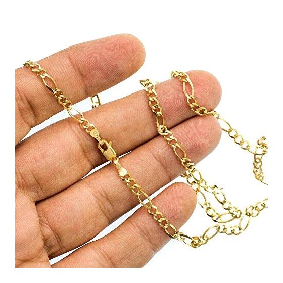 10K YELLOW Gold SOLID FIGARO Chain - 20 Inches Long 3.5MM Wide 3