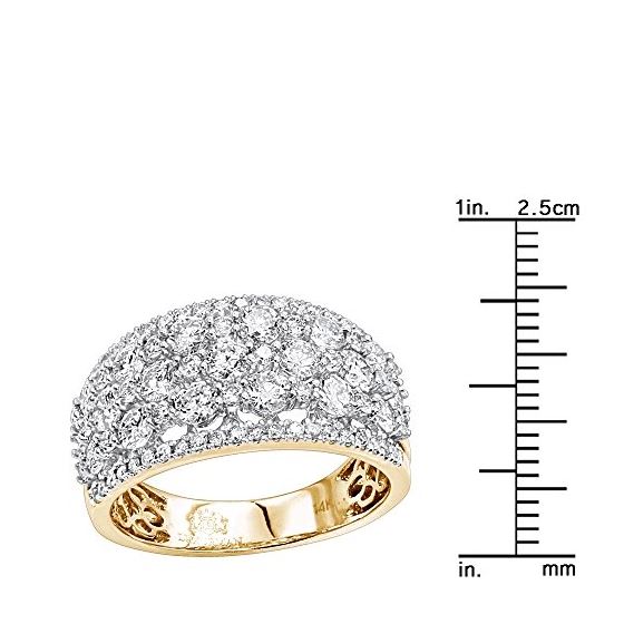 14K Gold Designer Diamond Wedding Band Ladies Ri-3