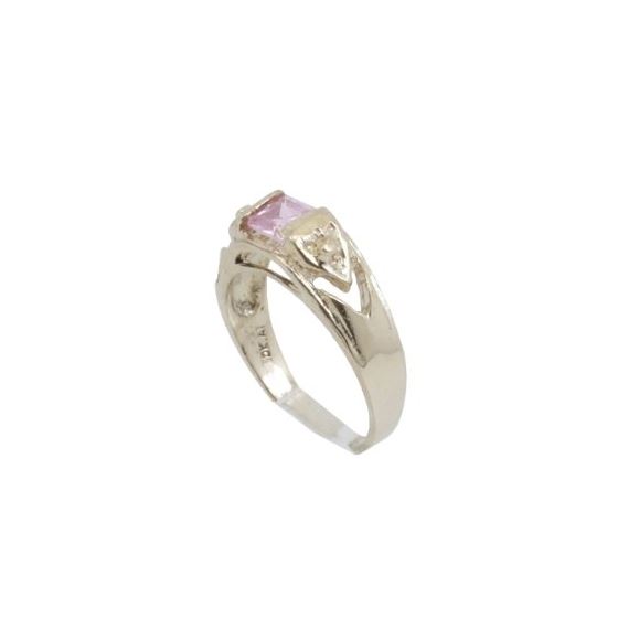 10k Yellow Gold Syntetic pink gemstone ring ajr23 Size: 3.25 1