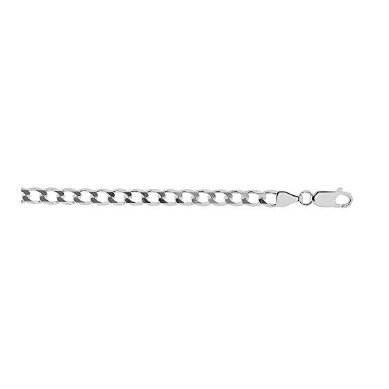 Sterling silver 4.2 mm Wide Polished Diamond Cut Curb Chain 16 Inch Long