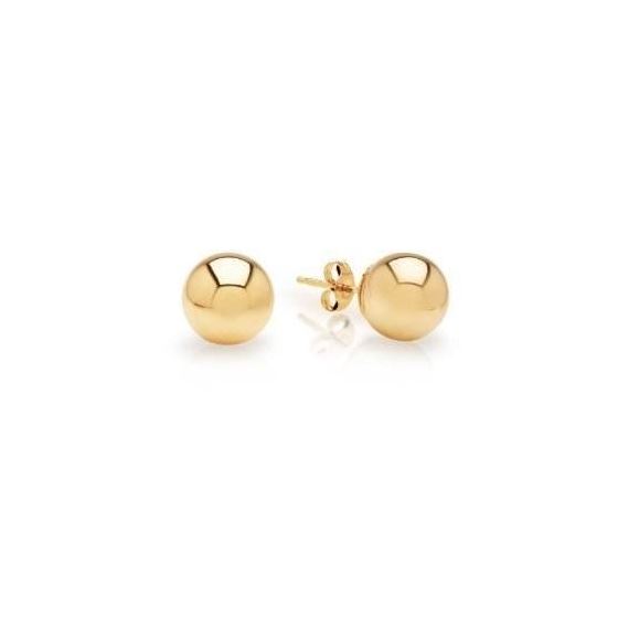 Unisex Real 14K Solid Yellow Gold 8mm Ball Stud Earrings W/ Free Gift Box 43-8 Size unisex