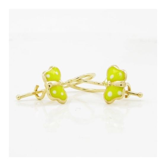 14K Yellow gold Butterfly hoop earrings for Children/Kids web77 3