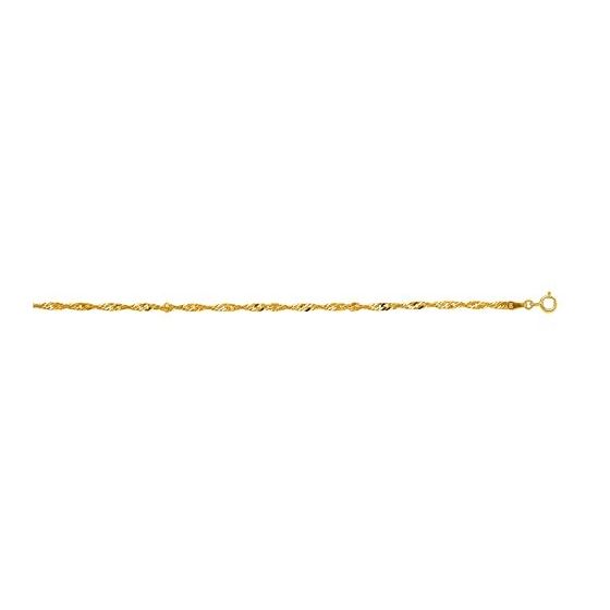 10K 30 inch long Yellow Gold 2.2mm wide Diamond Cut Sparkle Chain with Spring Ring Clasp FJ-040SING-