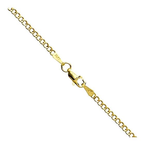 10K YELLOW Gold HOLLOW ITALY CUBAN Chain - 18 Inches Long 2.8MM Wide 1