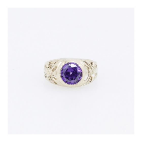 10k Yellow Gold Syntetic purple gemstone ring ajr3 Size: 1.25 3