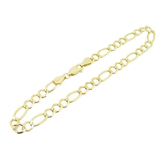 Mens 10k Yellow Gold figaro cuban mariner link bracelet 8 inches long and 5mm wide 1
