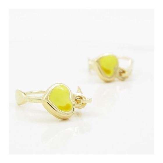 14K Yellow gold Heart chandelier earrings for Children/Kids web465 3