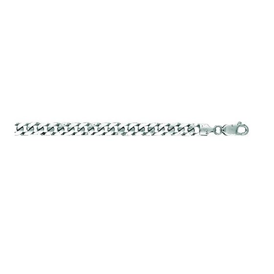 14K White Gold 5.8mm wide Diamond Cut Miami Cuban Link Chain with Lobster Clasp