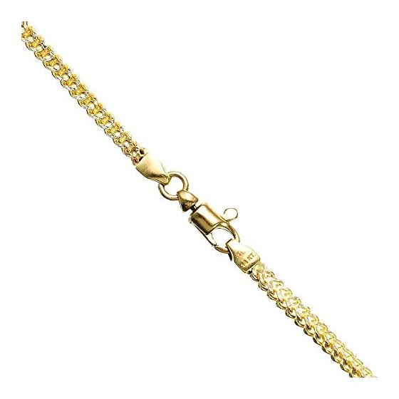 14K Diamond Cut Gold HOLLOW FRANCO Chain - 26 Inches Long 2.5MM Wide 1