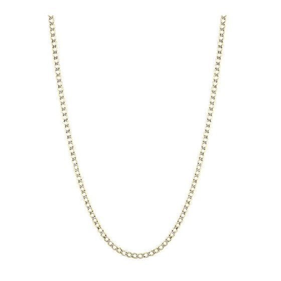 "10K Yellow Gold 6mm wide 26"" long diamond cut Curb Cuban Italy Chain Necklace with Lobster Clasp G