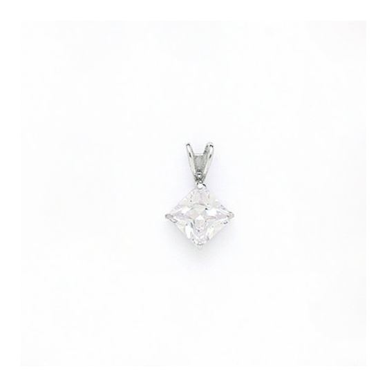 14K Gold Solitaire Pendant CZ PW34