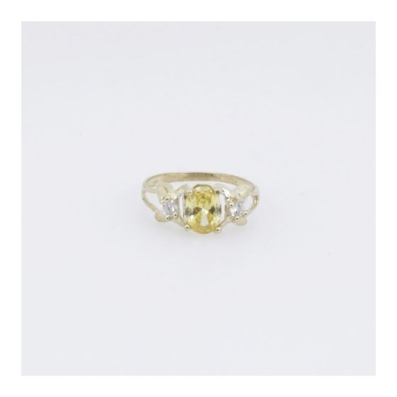 10k Yellow Gold Syntetic yellow gemstone ring ajr2 Size: 8 3
