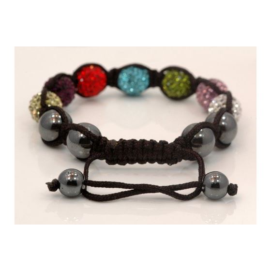 Shamballa Bracelet Unisex Fuchsia and Clear Swarovski Crystal Beads 10mm 3