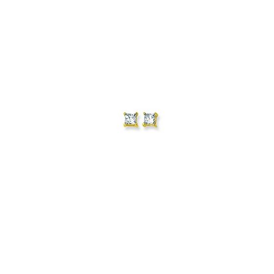 14K Yellow Gold Ladies Stud Earrings CZ108