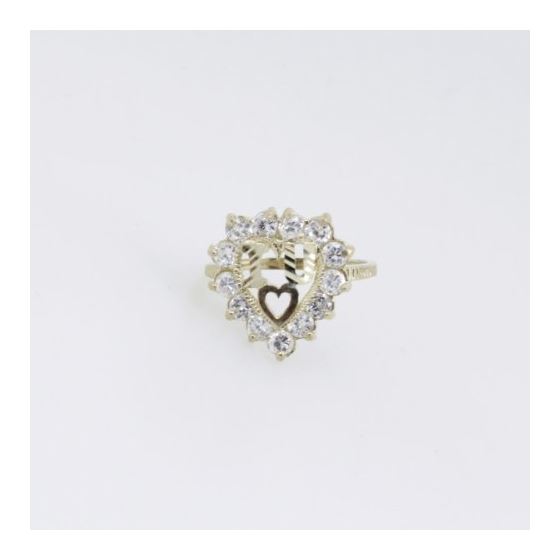 10k Yellow Gold Syntetic white gemstone ring ajr1 Size: 7.25 3