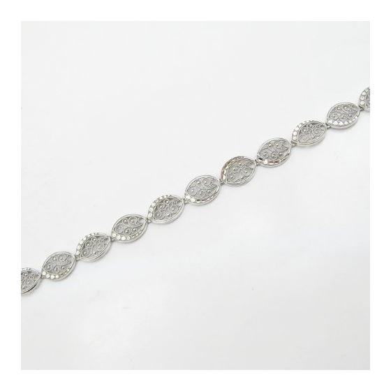 Womens Sterling silver Leaf link bracelet 3