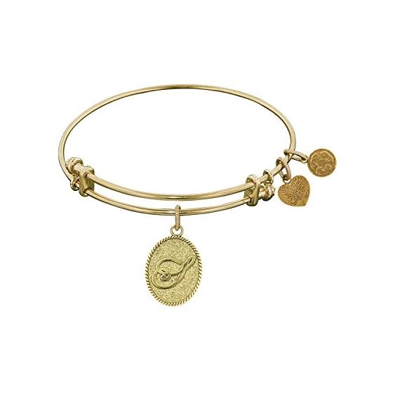 Angelica Ladies Initials Collection Bangle Charm 7.25 Inches (Adjustable) GEL1173