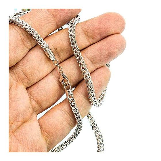 10K WHITE Gold HOLLOW FRANCO Chain - 24 Inches Long 3.7MM Wide 3
