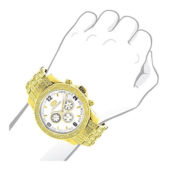 LUXURMAN Mens Diamond Watch 1Ct. Yellow Gold-3