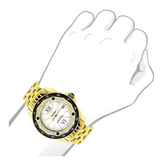 Centorum Watches: Midsize Falcon Mens Genuine Diamond Watch 0.5ct Leather Bands 3