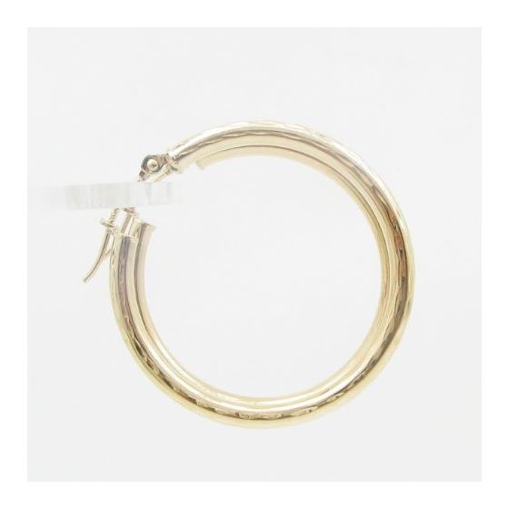 10k Yellow Gold earrings Plain hoop AGBE46 3