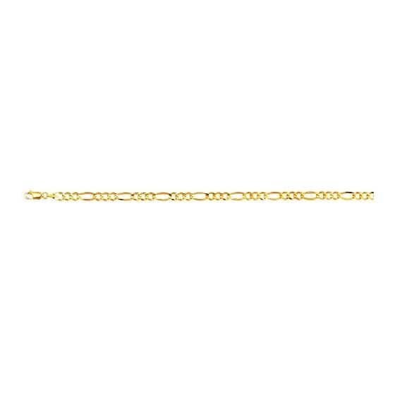 10K 18 inch long Yellow Gold 5.0mm wide Diamond Cut Royal Figaro Link with Lobster Clasp FJ-120RFIG-