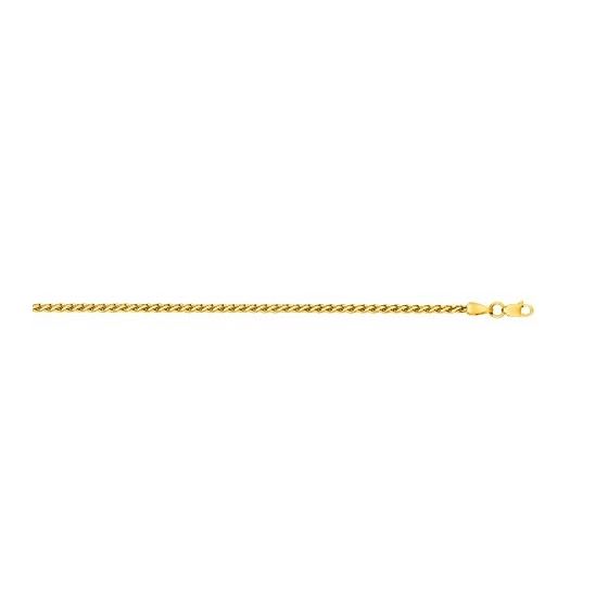 "14K Yellow Gold Light Weight Wheat Chain 16"" inches long x2.4mm wide"