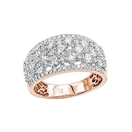 14K Gold Designer Diamond Wedding Band Ladies Ring