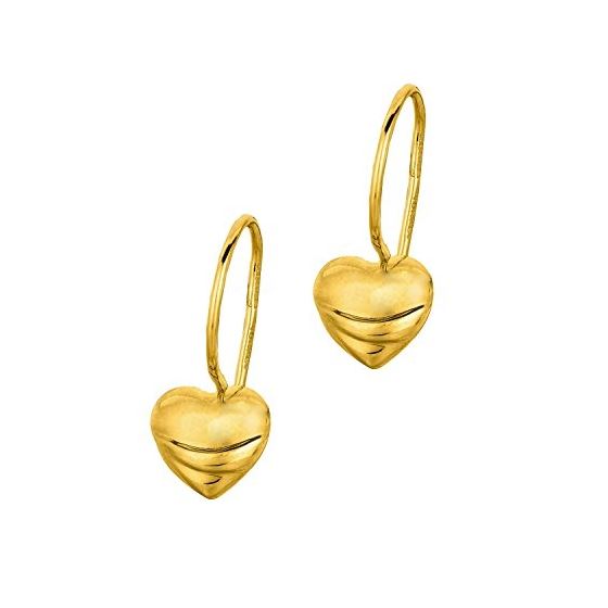 14K Yellow Gold Ladies Drop Earrings ER1073