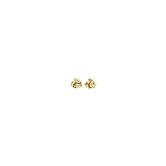 14K Yellow White Gold Ladies Post Earrings F889