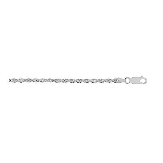Sterling Silver 2.9 mm Wide Diamond Cut Rope Chain 30 Inch Long