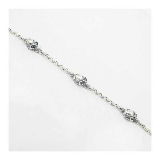 Unisex Sterling silver Trace link skull bracelet 3
