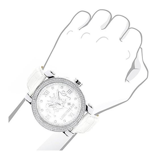 Phantom Large Diamond Watch For Men Leather Band-3