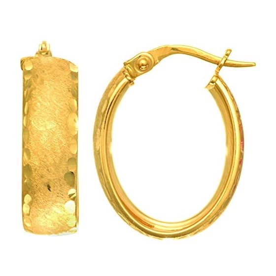 14K Yellow Gold Ladies Hoop Earrings ER3429