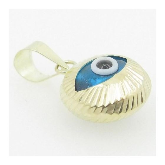 Womens bp1 kabbalah evil eye 14k solid yellow gold good luck charm pendant 3