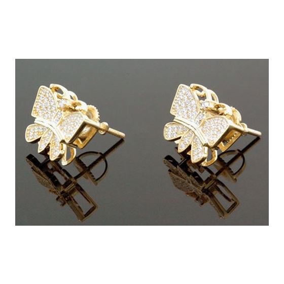 Sterling Silver Butterfly Fashion Hand Set Stud Earrings ME0210d 1