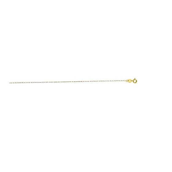 14K Yellow + White Gold 0.8mm wide Diamond Cut Lumina Pendant Chain with Spring Ring Clasp