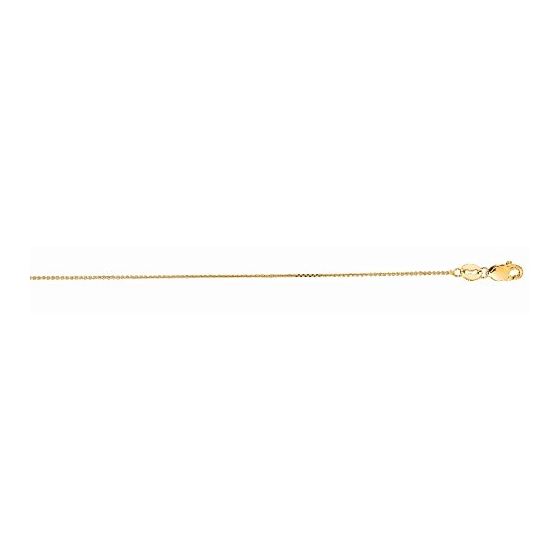 18K Yellow Gold 0.8Mm Classic Cable Chain 16 And L