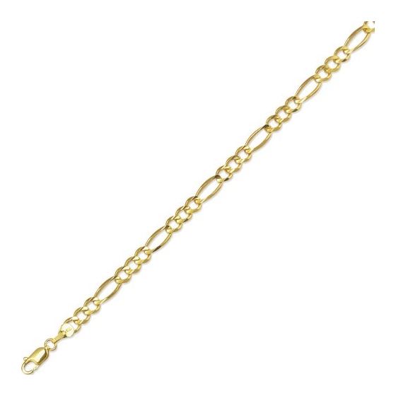 10K 20 inch long Yellow Gold 5.0mm wide Diamond Cut Royal Figaro Link with Lobster Clasp