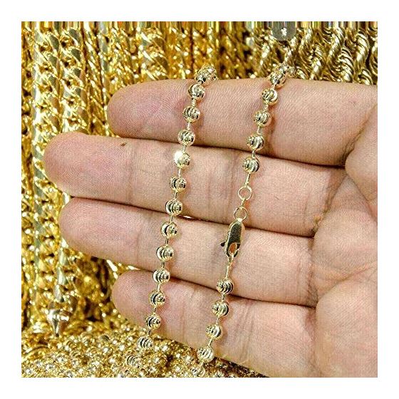 "10K YELLOW Gold MOON CUT SOLID CHAIN - 30"" Long 5.00MM Wide 3"