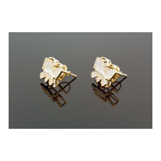 Sterling Silver Butterfly Fashion Hand Set Stud Earrings ME0209d 1