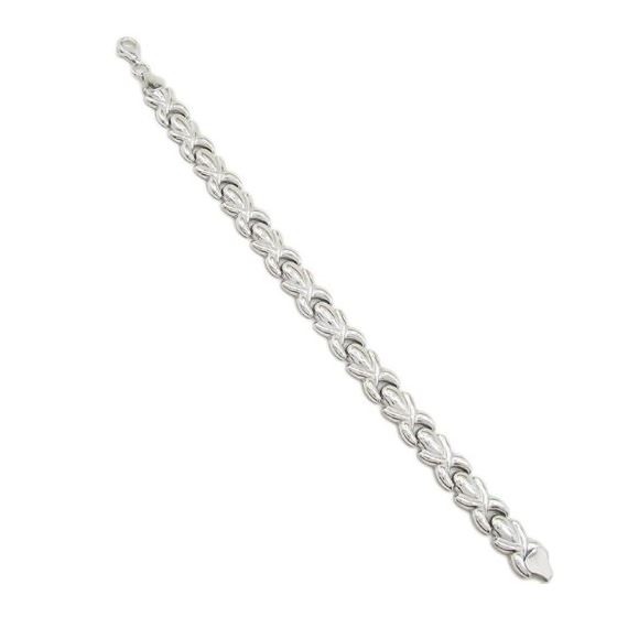 Women silver link bracelet SB2 7.5 inches long and 10mm wide 1