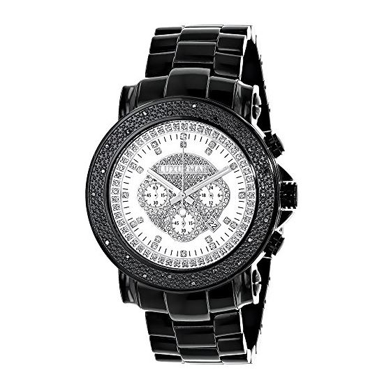 Escalade Oversized Mens Black Diamond Watch 0.25Ct