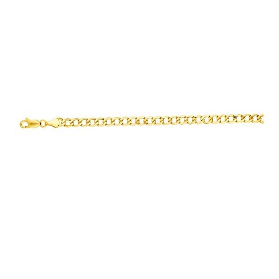 14K Yellow Gold 5.3mm wide Diamond Cut Curb Lite Chain with Lobster Clasp 1