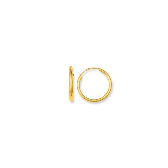 10K Yellow Gold Ladies Endless Hoop Earrings 910ER